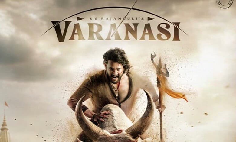 Mahesh Babu in 'Varanasi' movie poster, debuting internationally in Mexico.