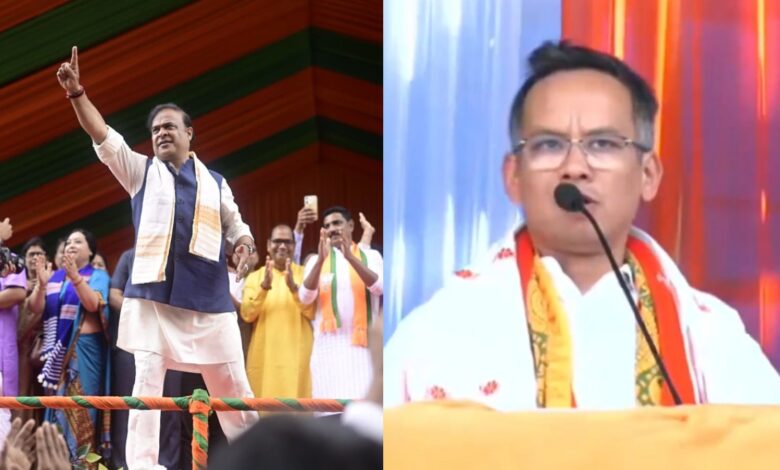 Assam Chief Minister Himanta Biswa Sarma (left) Congress president Gaurav Gogoi (right)