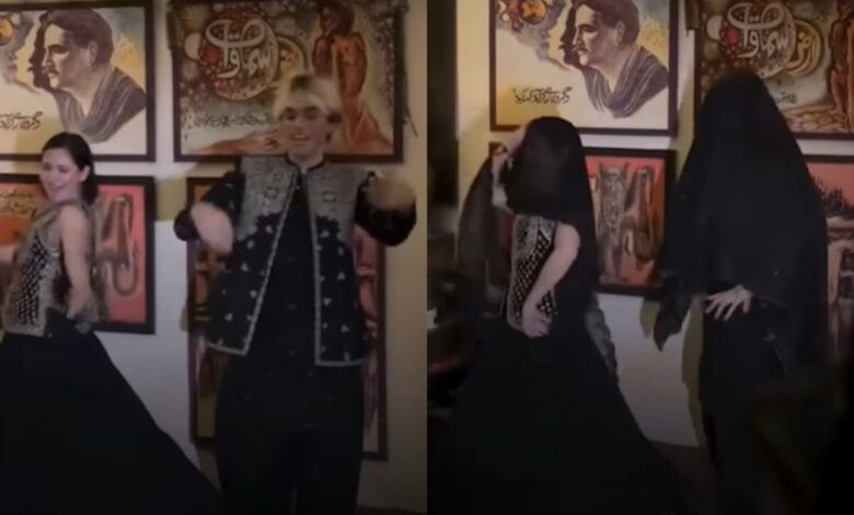 Hania Aamir dancing with her friends at a wedding