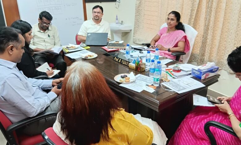 Prof. B Vijaya, Director, Office of International Affairs, with Australian government representatives Tanya Koshy and Piyush Awasthi.