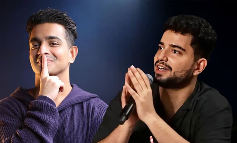 Samay Raina and Ranveer Allahbadia smiling together during a public event, highlighting their reunion aft.