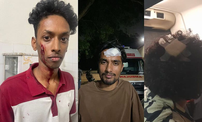ABVP workers allegedly attack SFI ad ASA workers at HCU/UOH on Monday, May 4, 2026.