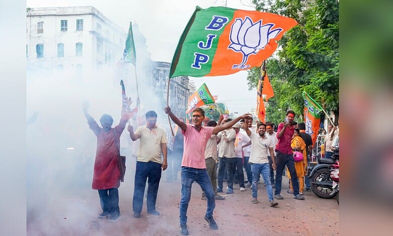 BJP MLAs gather to elect West Bengal's new Chief Minister amid celebrations and political rally.