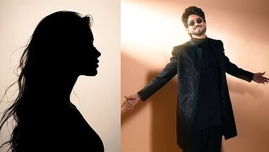 Silhouette of a woman and Mr Faisu smiling with open arms, hinting at a possible marriage announcement.