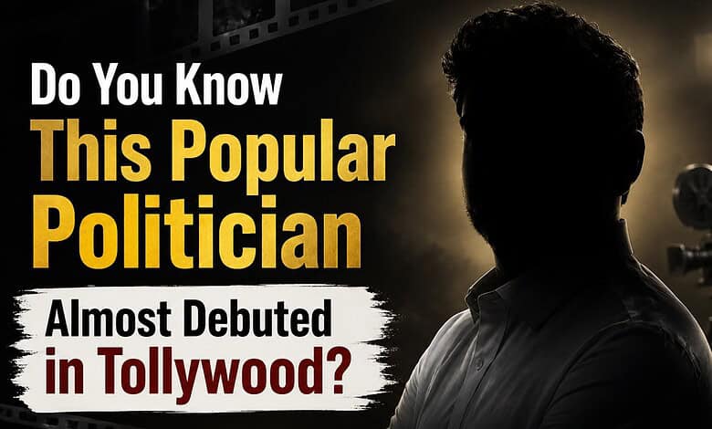 Silhouette of a politician with a camera, hinting at Tollywood entry plans, related to a popular minister.