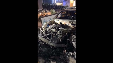Car gutted due to fire in Hyderabad