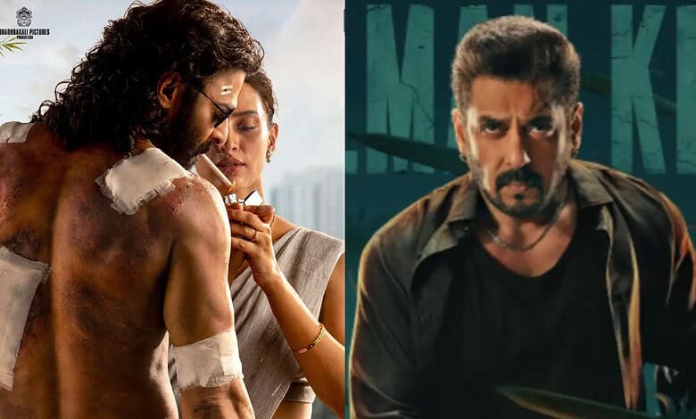 Salman Khan and Prabhas in intense scenes, highlighting film industry dynamics and upcoming releases.