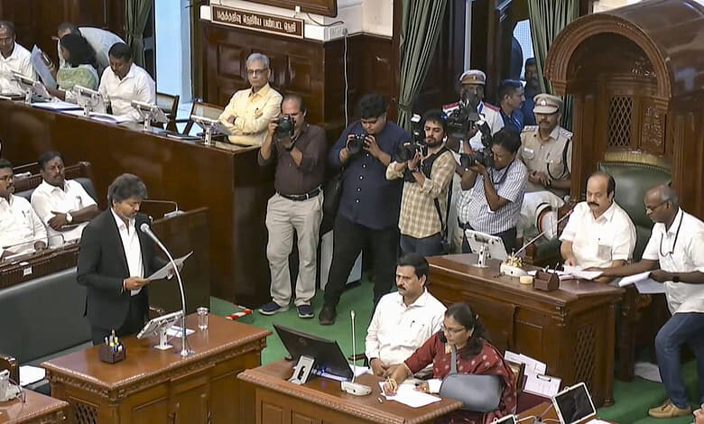 Vijay-led TVK government faces floor test in Tamil Nadu assembly amid political debate.