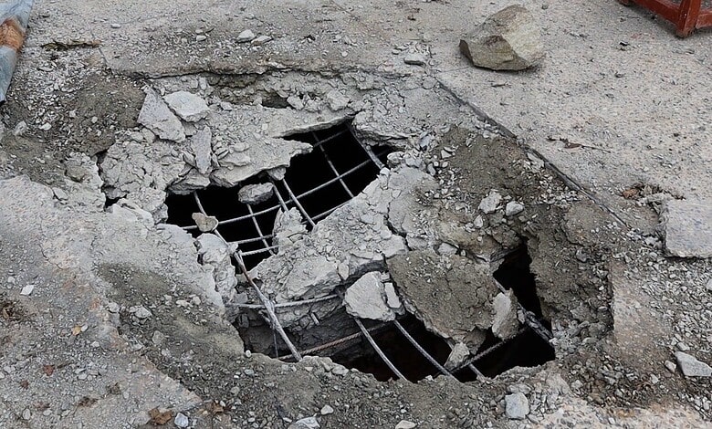 A destroyed building after attack on Afghanistan