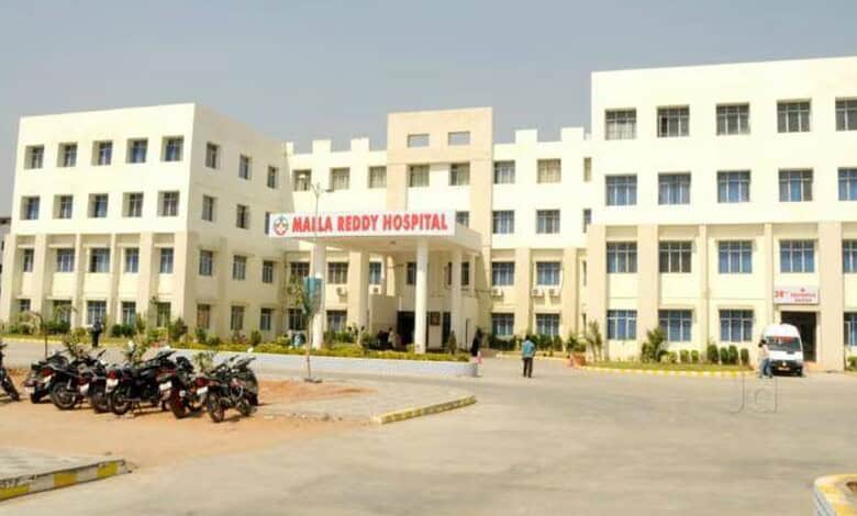 Hospital building at Maila Reddy Hospital, Hyderabad, where a six-month-old baby was kidnapped from a loc.