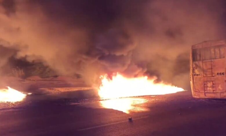 Fire erupts after accident in Gujarat