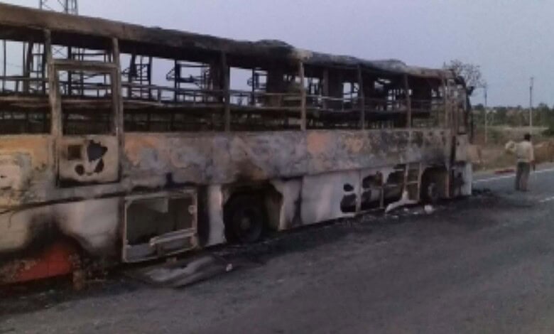Bus catches fire in AP