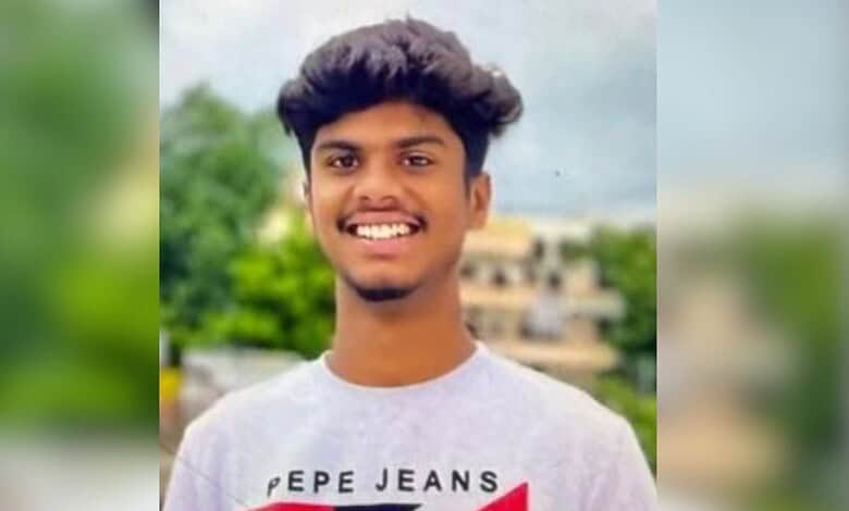 Young engineering student smiling outdoors in Hyderabad, India, after a tragic stabbing incident related.