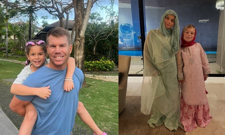 David Warner and his daughters