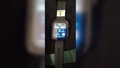 Close-up of the Haj Suvidha Smartwatch distributed to Indian Haj pilgrims during Haj in Saudi Arabia.