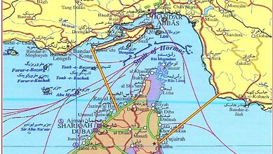Map of Dubai highlighting key locations, routes, and landmarks for navigation and travel planning.