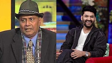 Kapil Sharma recalling Pakistani star Amanullah Khan during a TV show segment.