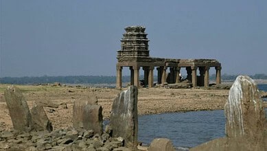 Submerged Sri Narayanaswamy temple reappears as KRS water level drops